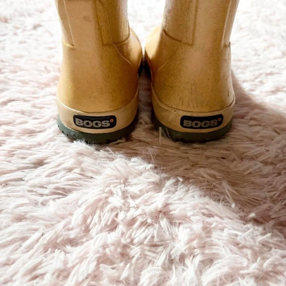 Bogs Yellow Glitter Waterproof Rain Boots Girls 3 Kidcore Whimsical Utility